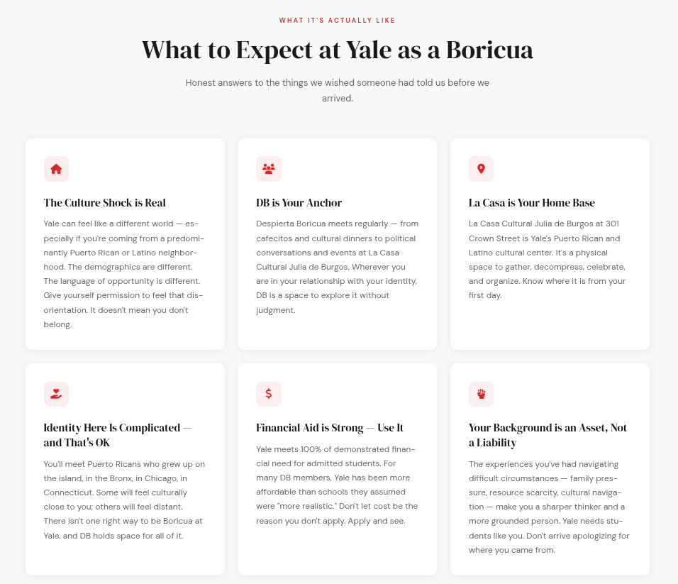 Prospective Students — A letter to you from Despierta Boricua at Yale